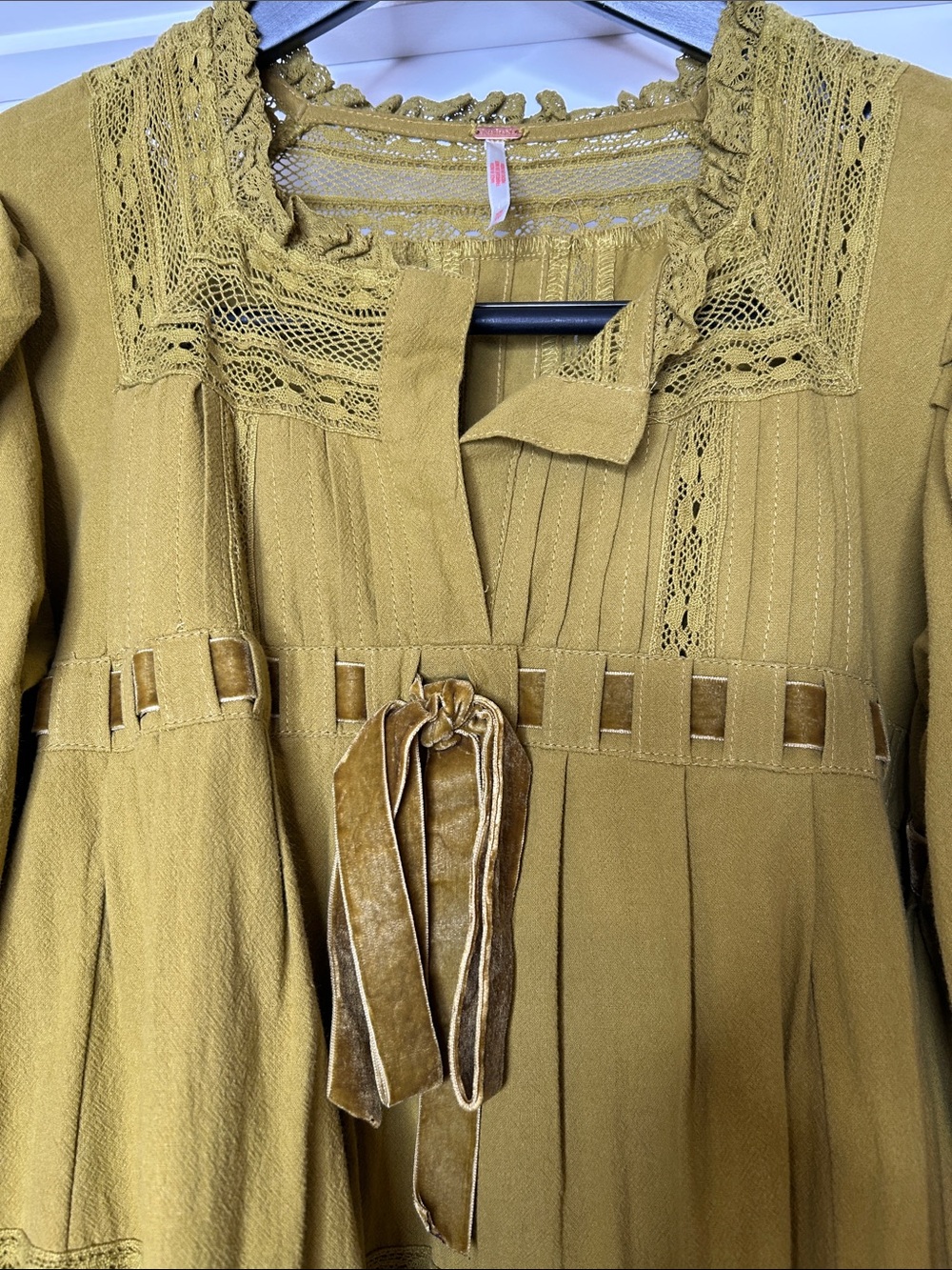 Free People Olive Green Long Sleeve Mini Dress - Picture 2 of 10